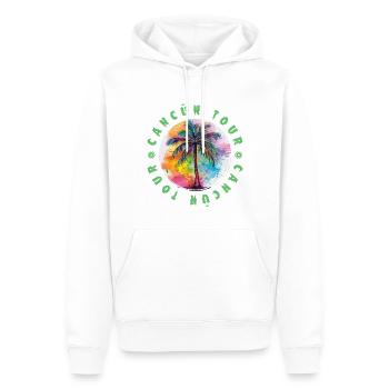 Cancun Tour Urlaub Plame Bunt - Männer Premium Bio Hoodie - Weiß - Vorne - Nico (187cm)