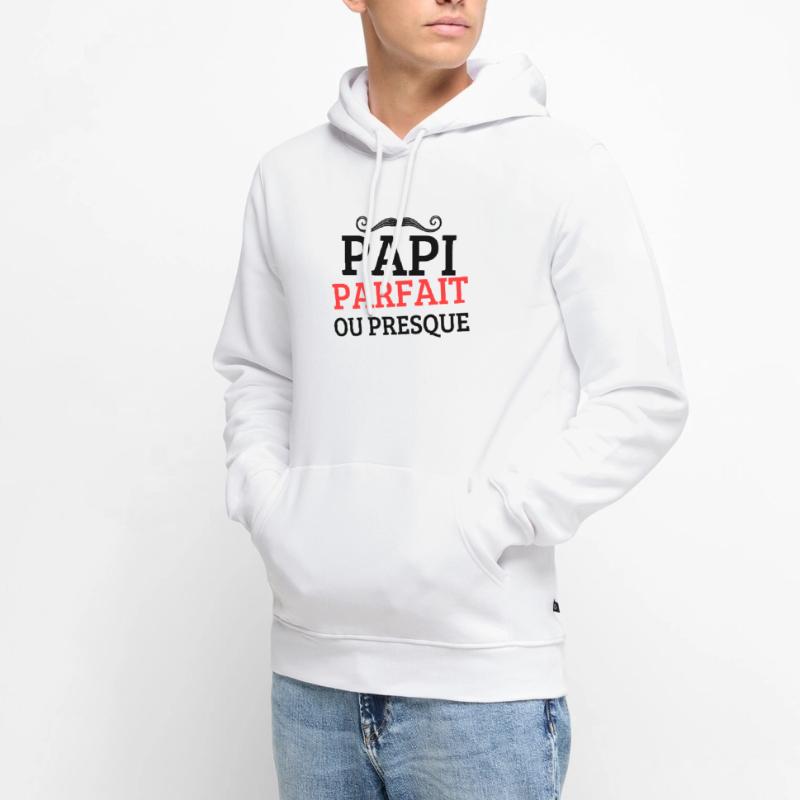 PAPI PERFEKT oder FAST PERFEKT Männer Premium Bio Hoodie