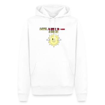 LIVE, LOVE & SHINE - Männer Premium Bio Hoodie - Weiß - Vorne - Nico (187cm)