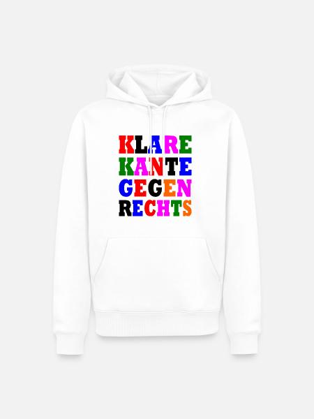 klare kante gegen rechts - Männer Premium Bio Hoodie - Weiß