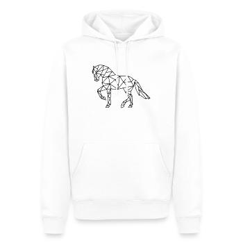 geometric horse/ geometrisches Pferd - Männer Premium Bio Hoodie - Weiß - Vorne - Nico (187cm)