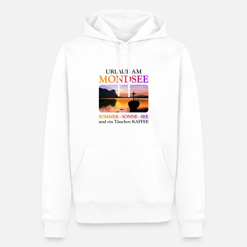 Mondsee Sommer - white Version - Männer Premium Bio Hoodie - Weiß
