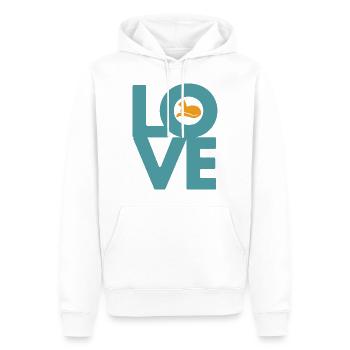 Cadeau de chat d'amour pour le propriétaire de l'animal - Sweat à capuche Premium bio Homme - blanc - Devant - Nico (187cm)