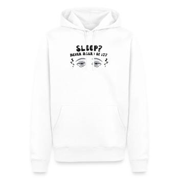 Schlaf? Noch nie gehört. - Männer Premium Bio Hoodie - Weiß - Vorne - Nico (187cm)
