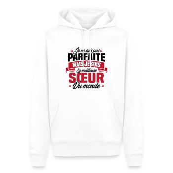 Pas parfaite mais la meilleure Sœur du monde - Sweat à capuche Premium bio Homme - blanc - Devant - Nico (187cm)