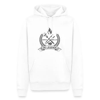 Serien Griller - Die Legende im Grillen - Männer Premium Bio Hoodie - Weiß - Vorne - Nico (187cm)