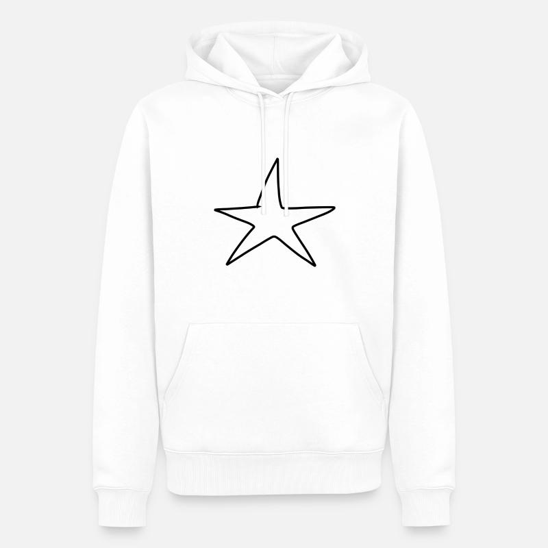 Modèle de symbole d’étoile - Sweat à capuche Premium bio Homme - blanc