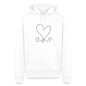 Symbol Herz Muster - Männer Premium Bio Hoodie - Weiß - Vorne - Nico (187cm)