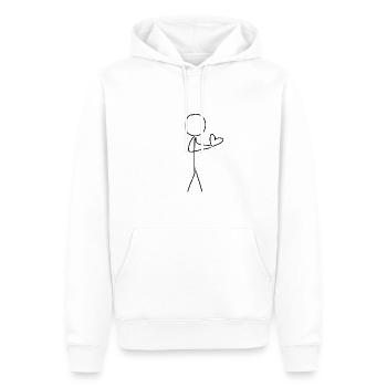 Mensch Symbol Liebe geben Herz - Männer Premium Bio Hoodie - Weiß - Vorne - Nico (187cm)