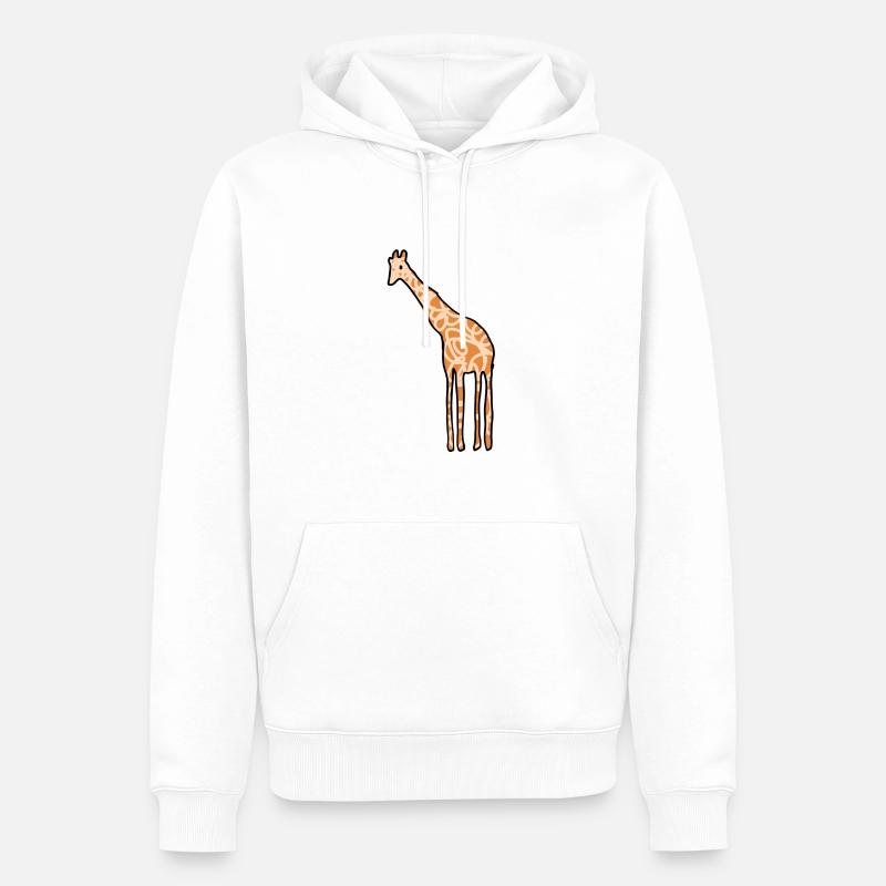 Icône d’animal girafe - Sweat à capuche Premium bio Homme - blanc