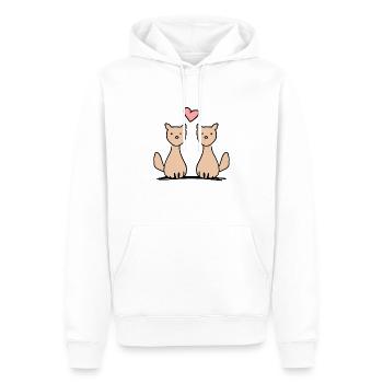 Couple amour animaux chiens chien - Sweat à capuche Premium bio Homme - blanc - Devant - Nico (187cm)