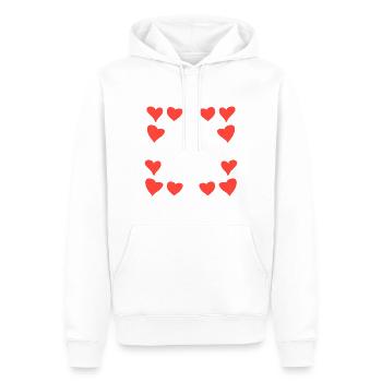 herzen muster rahmen eckig herz rot - Männer Premium Bio Hoodie - Weiß - Vorne - Nico (187cm)