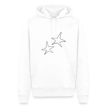 Star Symbol Shape Two Stars - Men’s Premium Organic Hoodie - white - Front - Nico (187cm)