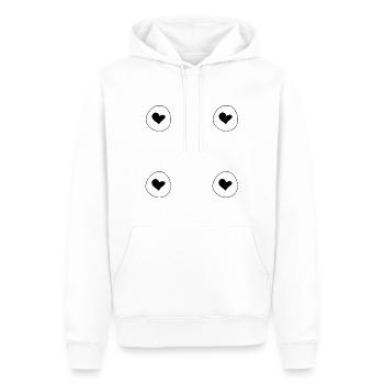 Heart Four Hearts Shape Circle Symbol Frame - Men’s Premium Organic Hoodie - white - Front - Nico (187cm)