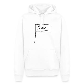 Drapeau Symbole Forme Amour - Sweat à capuche Premium bio Homme - blanc - Devant - Nico (187cm)