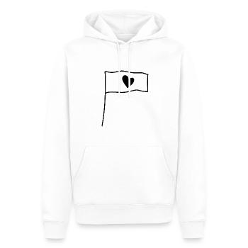 Drapeau Coeur Amour Symbole Forme - Sweat à capuche Premium bio Homme - blanc - Devant - Nico (187cm)