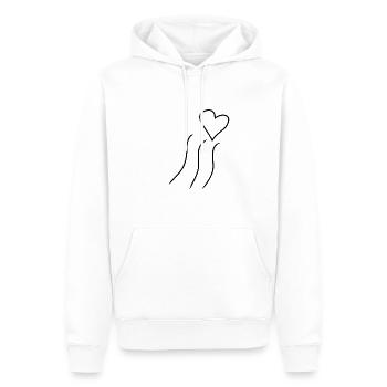 linien linie herz form liebe - Männer Premium Bio Hoodie - Weiß - Vorne - Nico (187cm)