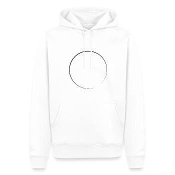 Icône en forme de cercle - Sweat à capuche Premium bio Homme - blanc - Devant - Nico (187cm)