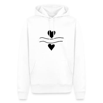 Lines Line Heart Shape Love Two Hearts - Men’s Premium Organic Hoodie - white - Front - Nico (187cm)