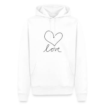 Icône de cœur d’amour - Sweat à capuche Premium bio Homme - blanc - Devant - Nico (187cm)