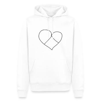 herz symbol drei teile liebe geschnitten - Männer Premium Bio Hoodie - Weiß - Vorne - Nico (187cm)
