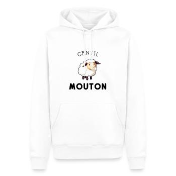 Gentil mouton - Sweat à capuche Premium bio Homme - blanc - Devant - Nico (187cm)