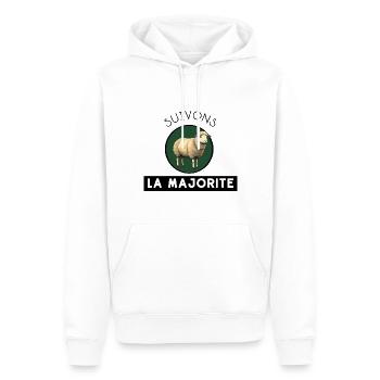 Suivons la majorité (mouton!) - Sweat à capuche Premium bio Homme - blanc - Devant - Nico (187cm)