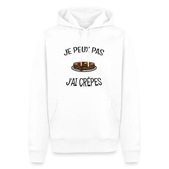 T-shirt Crêpes | Design Amusant | Achetez en POD - Sweat à capuche Premium bio Homme - blanc - Devant - Nico (187cm)