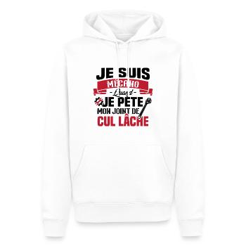 Je suis mécano humour cadeau mécanicien - Sweat à capuche Premium bio Homme - blanc - Devant - Nico (187cm)