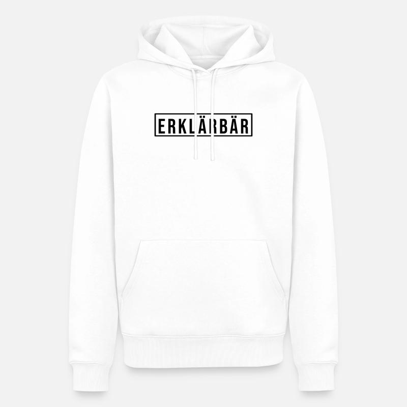 Erklärbär - Männer Premium Bio Hoodie - Weiß