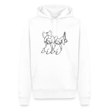 Killer-Kaninchen Kontur schwarz - Männer Premium Bio Hoodie - Weiß - Vorne - Nico (187cm)