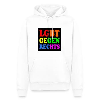 Lgbt gegen rechts - Männer Premium Bio Hoodie - Weiß - Vorne - Nico (187cm)
