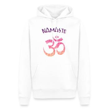 Yoga Om Namaste - Männer Premium Bio Hoodie - Weiß - Vorne - Nico (187cm)