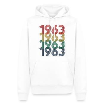 Cool Retro 1963, 60 ans, cadeau de 60e anniversaire - Sweat à capuche Premium bio Homme - blanc - Devant - Nico (187cm)