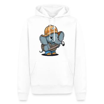 Bâtisseur d’éléphants - Sweat à capuche Premium bio Homme - blanc - Devant - Nico (187cm)