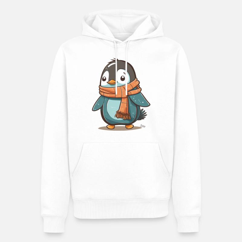 Schnarben-Pinguin - Männer Premium Bio Hoodie - Weiß
