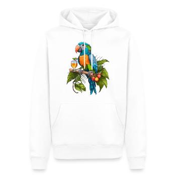 Fête des perroquets - Sweat à capuche Premium bio Homme - blanc - Devant - Nico (187cm)