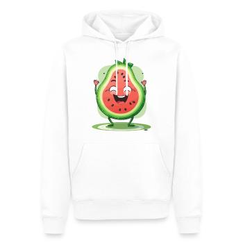 Melone-Mentales Wohlbefinden - Männer Premium Bio Hoodie - Weiß - Vorne - Nico (187cm)