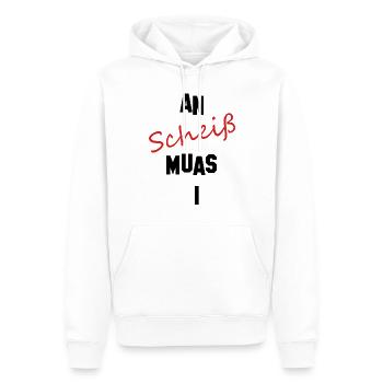 an scheiß muas i - Männer Premium Bio Hoodie - Weiß - Vorne - Nico (187cm)