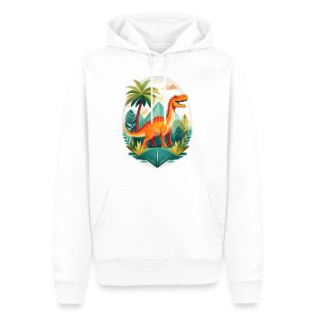 Dinosaurs in the jungle - Men’s Premium Organic Hoodie - white - Front - Nico (187cm)