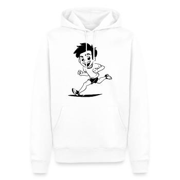 Croquis d’un marathonien - Sweat à capuche Premium bio Homme - blanc - Devant - Nico (187cm)