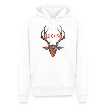hirschkopf mit wicca e 202 - Männer Premium Bio Hoodie - Weiß - Vorne - Nico (187cm)