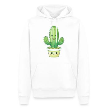 Cactus in a flower pot - Men’s Premium Organic Hoodie - white - Front - Nico (187cm)