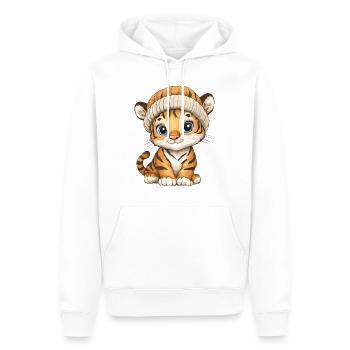 Tiger Süß Niedlich Baby Kinder Tier Cartoon - Männer Premium Bio Hoodie - Weiß - Vorne - Nico (187cm)
