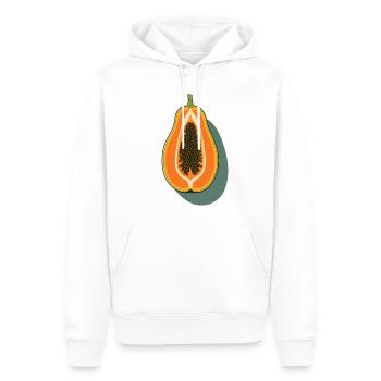 Papaya - Men’s Premium Organic Hoodie - white - Front - Nico (187cm)