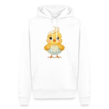 Küken mit einer lustigen Frisur - Männer Premium Bio Hoodie - Weiß - Vorne - Nico (187cm)