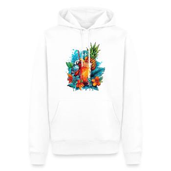 Sommer Cocktail Ananas Papagei Blumen Urlaub Kunst - Männer Premium Bio Hoodie - Weiß - Vorne - Nico (187cm)