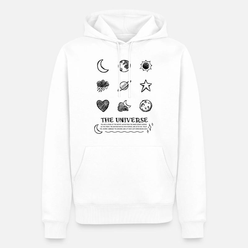 Conception d’univers - Sweat à capuche Premium bio Homme - blanc