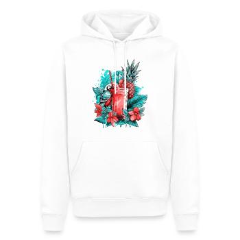 Sommer Cocktail Ananas Papagei Blumen Urlaub Kunst - Männer Premium Bio Hoodie - Weiß - Vorne - Nico (187cm)