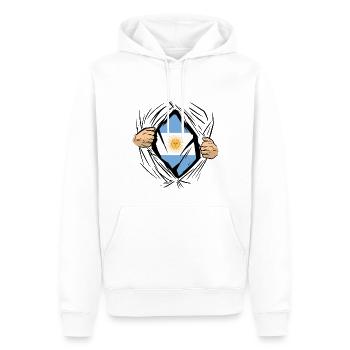 Argentine Drapeau Amérique du Sud Drapeau argentin - Sweat à capuche Premium bio Homme - blanc - Devant - Nico (187cm)
